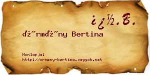Örmény Bertina névjegykártya
